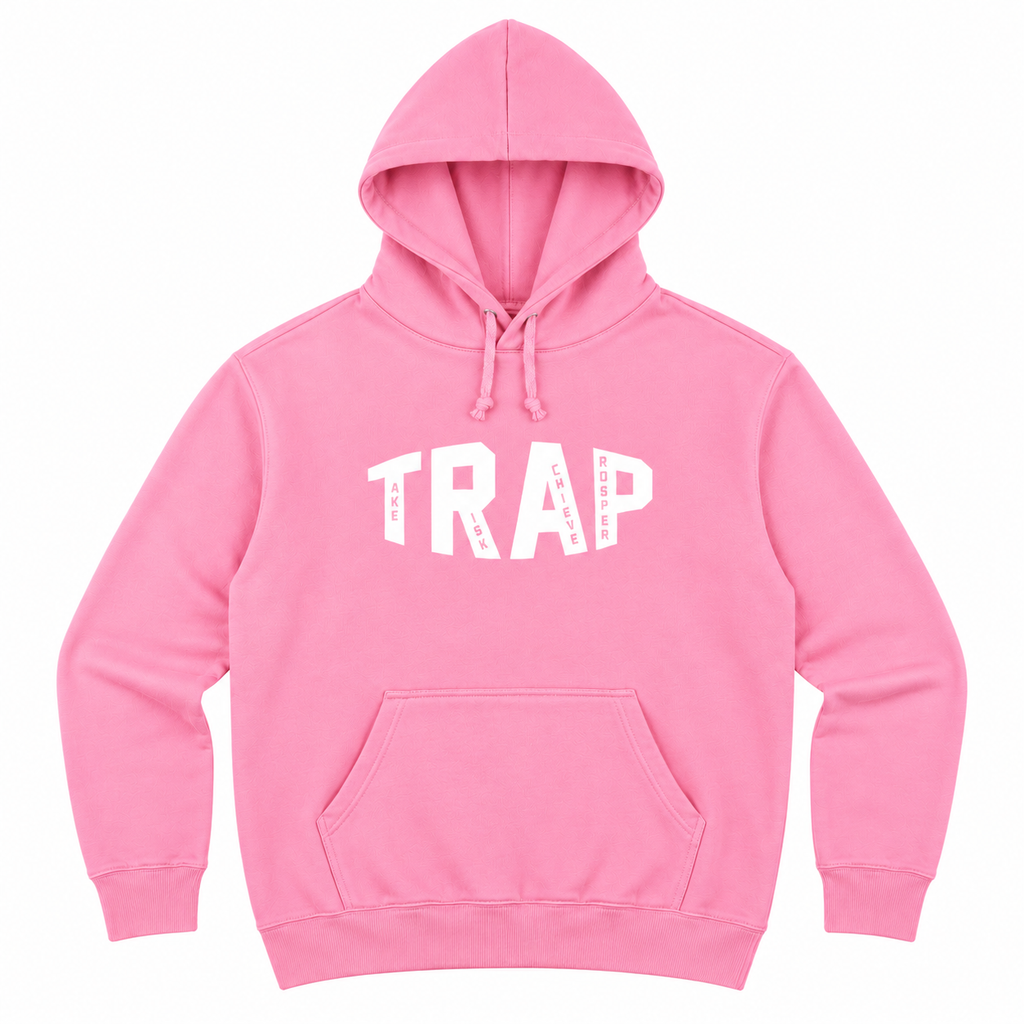 CLASSIC TRAP HOODIE (PINK/WHITE)