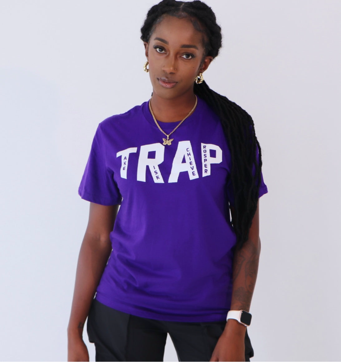 CLASSIC TRAP TEE (PURPLE/WHITE)