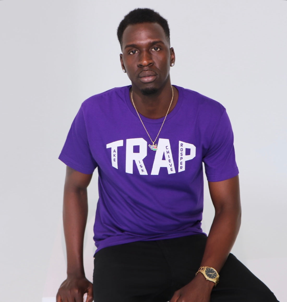 CLASSIC TRAP TEE (PURPLE/WHITE)