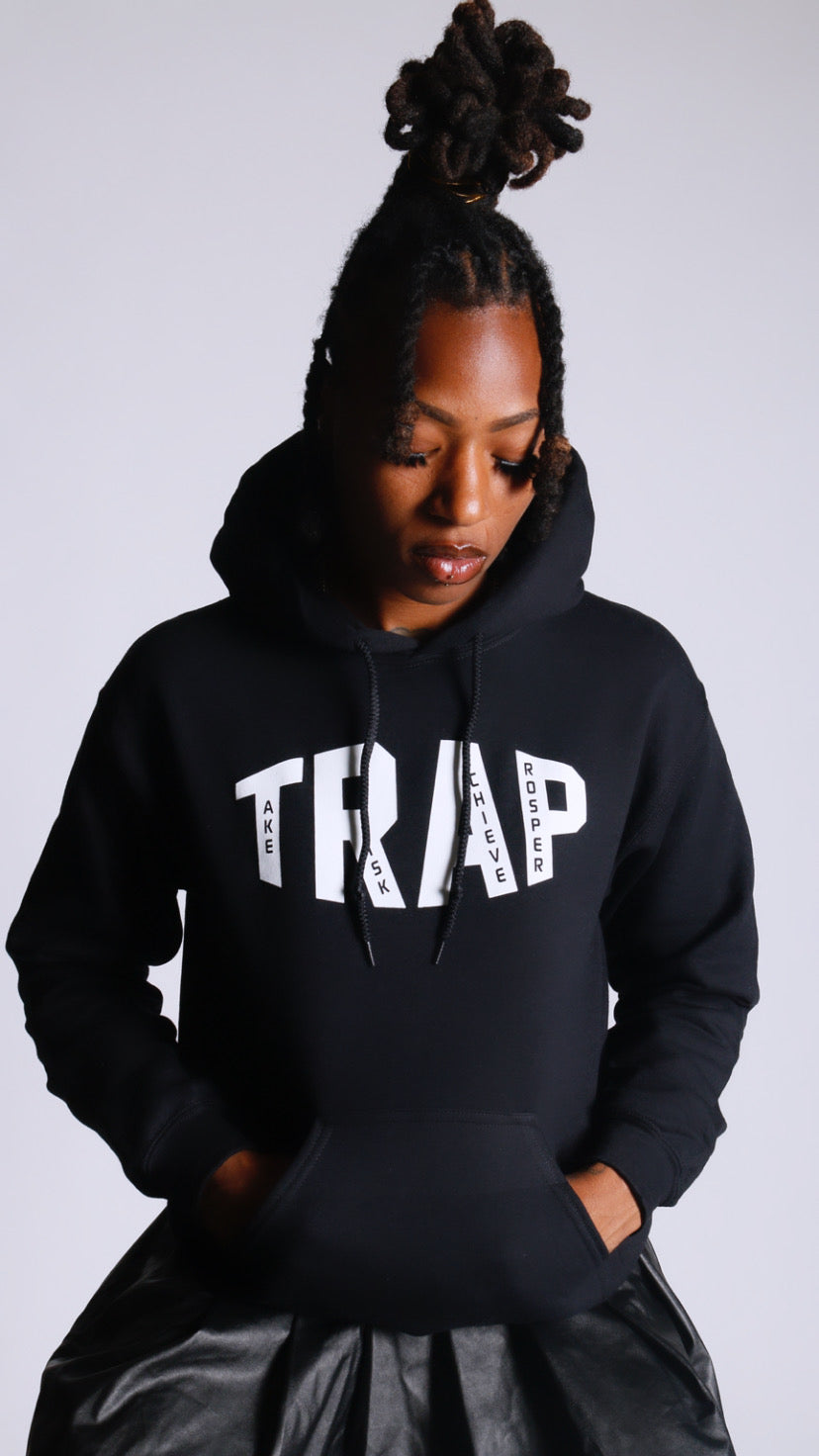 CLASSIC TRAP HOODIE (BLACK/WHITE)