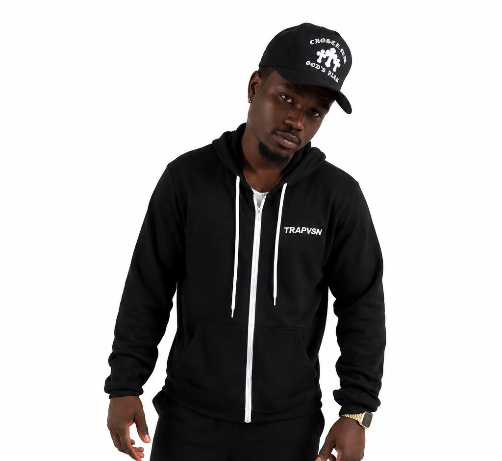 TRAPVSN ZIP-UP SET (BLACK/WHITE)